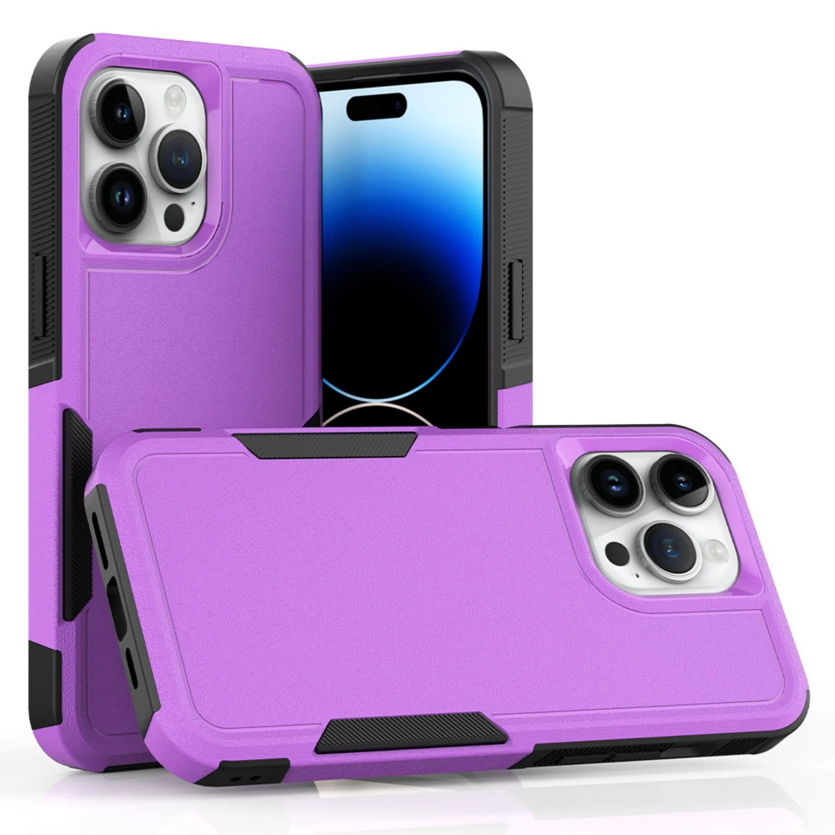 

Designed for Iphone16 Iphone15 Iphone14 Iphone13 Commuter Series Case-purple Slim & Tough, Pocket-Friendly, with Port Protection