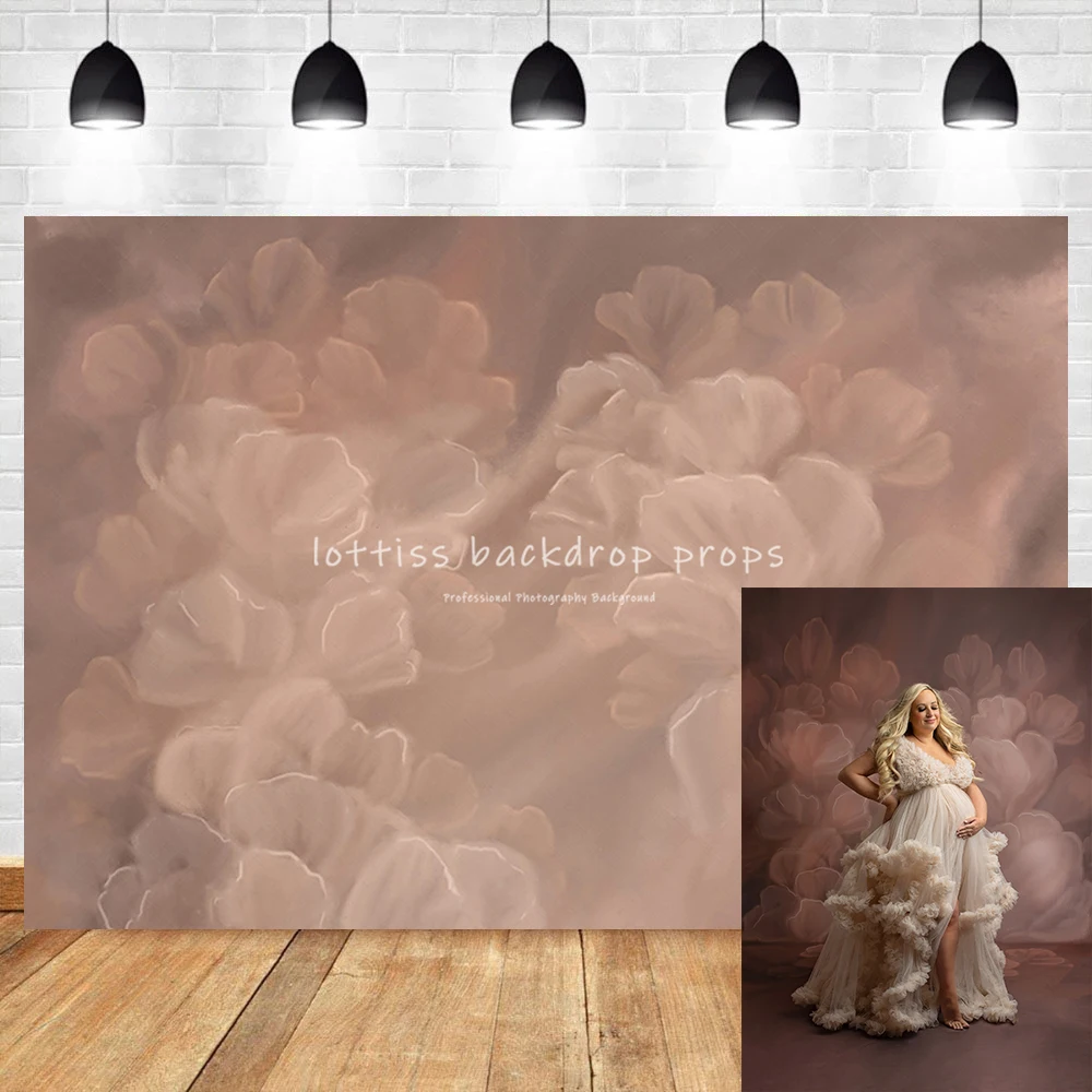 

Pink Floral Vintage Abstract Floral Photography Backdrops Pregnant Woman Adult Art Portrait Photo Background Photocall Props