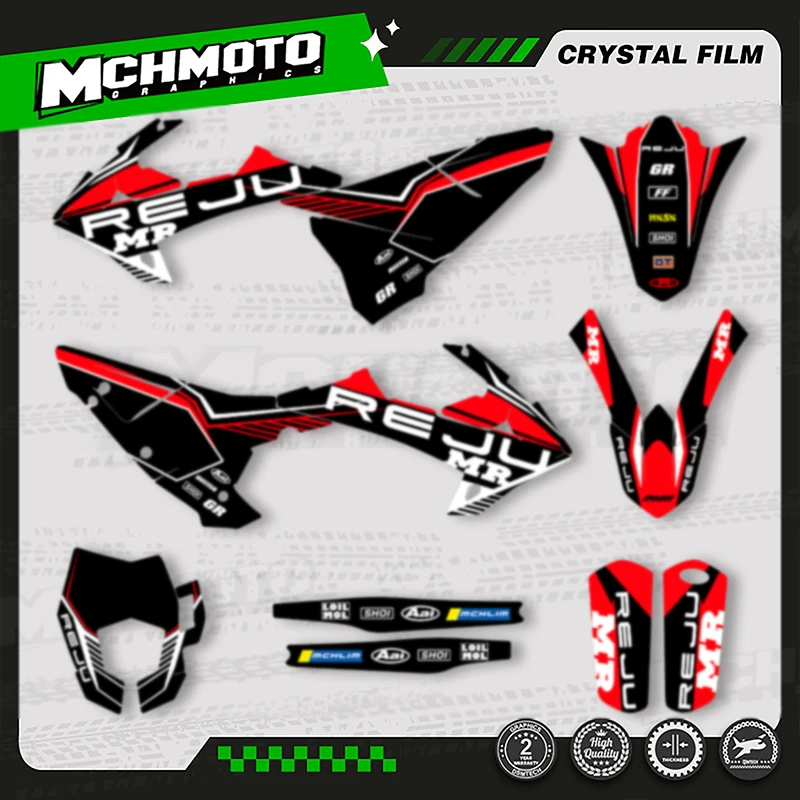 

MCHMFG Custom Team Graphics Backgrounds Decals Stickers Kit For RIEJU MR 300 2020 2021 Number Name Customize 010