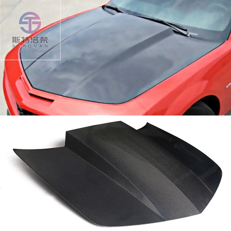 

New Carbon Fiber Hood for 5th Generation 2010-2015 Camaro Bumblebee Style with Included Screws