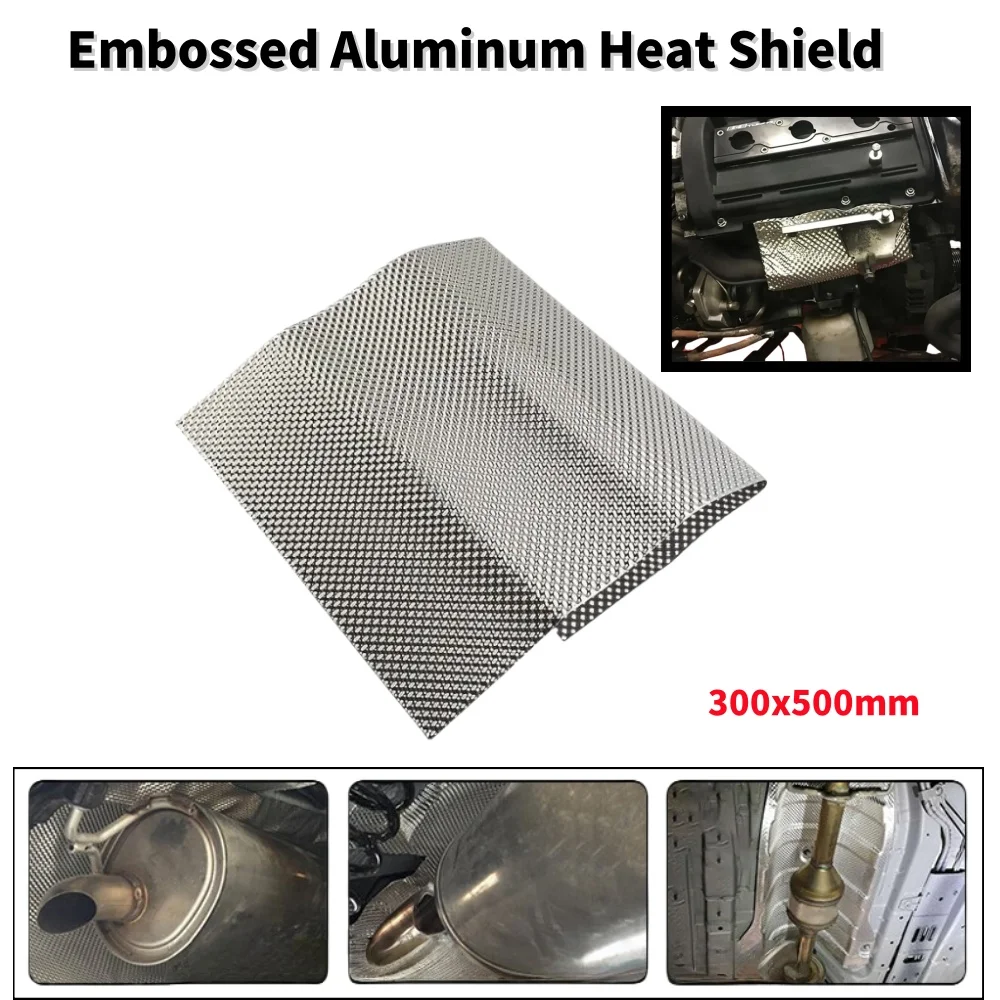 

Exhaust Heat Shield 300X500mm Engine Exhaust Manifold Embossed Aluminum Heat Shield For Turbo Manifold Exhausts Electrical