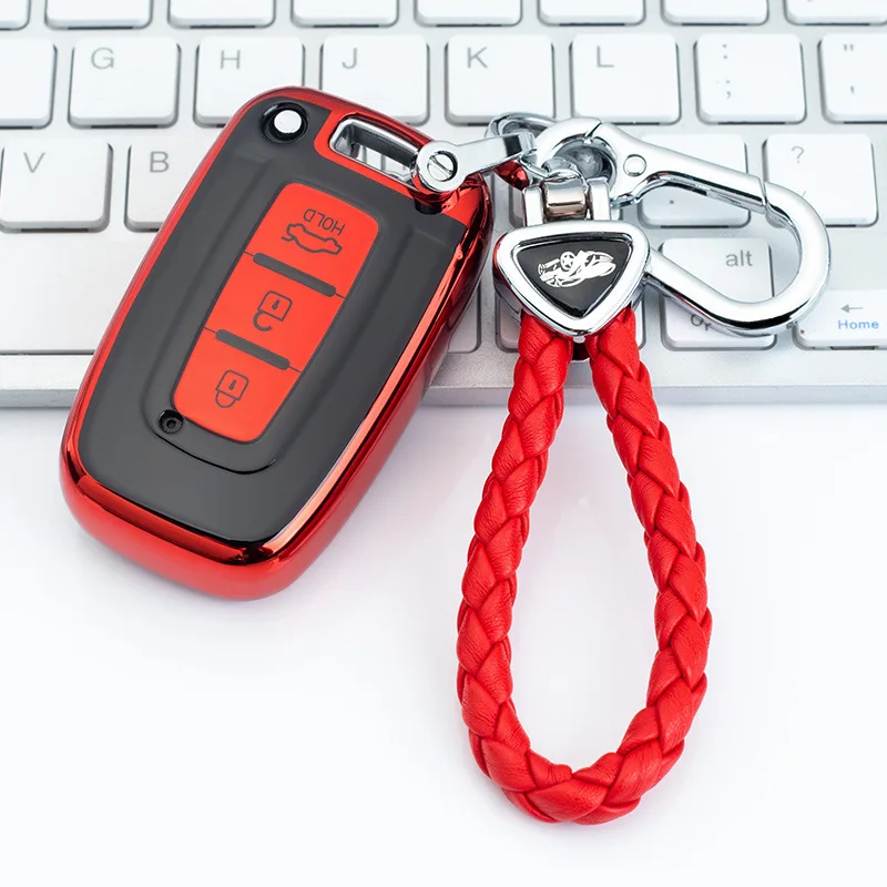 For Hyundai Genesis Coupe Sonata ix35 For KIA Forte Sportage K2 K5 3Buttons Soft TPU Car Key Fob Shell Cover Smart key Case