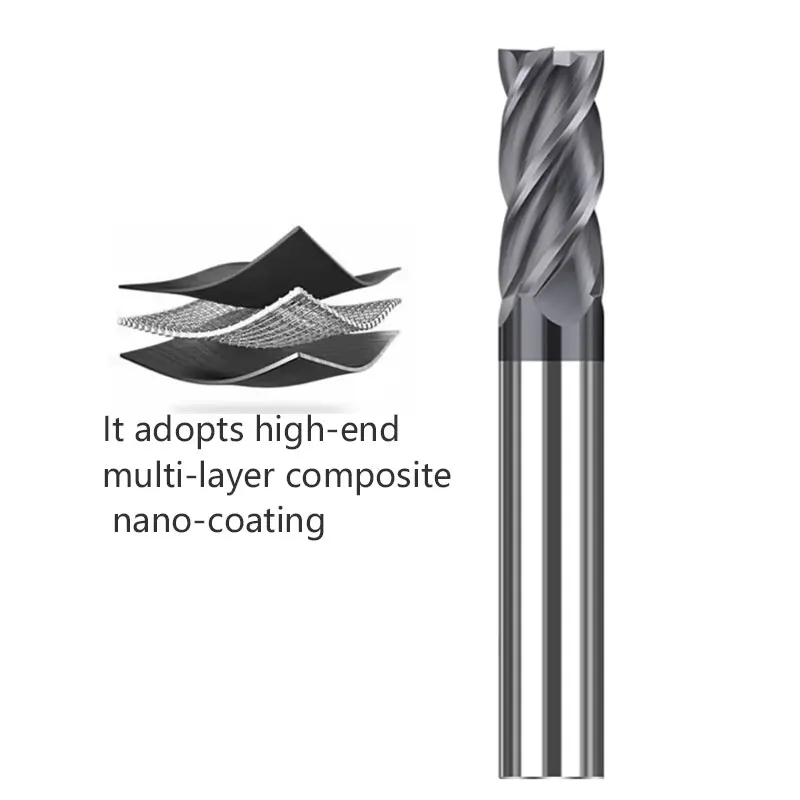 كربيد بوصة قاطعة المطحنة HRC55 1/8 3/16 1/4 5/16 3/8 1/2 5/8 3/4 3.175 4.76 6.35 7.94 9.53 12.7 15.88 مللي متر 4 الناي قاطع مسطح