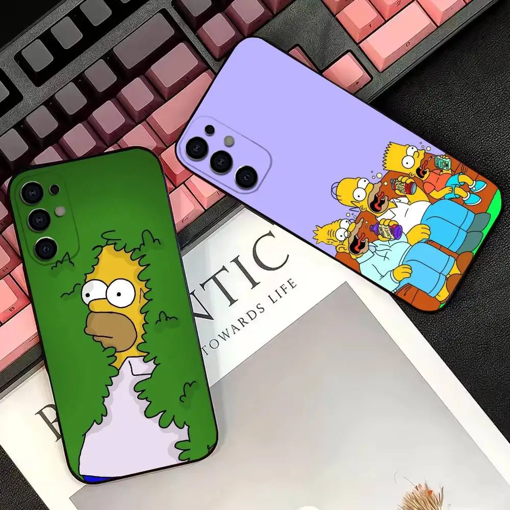 The H-Simpsons Cartoon Phone Case For Samsung S25,S24,S21,S22,S23,S30,Ultra,S20,Plus,Fe Transparent Cover