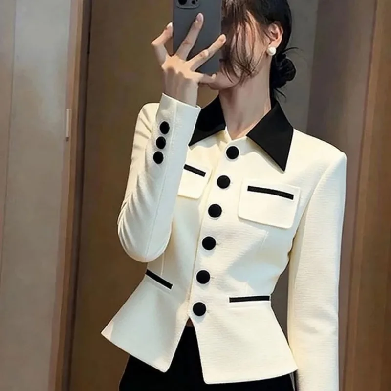 

Раннее осеннее пальто для женщин, модный роскошный высококачественный контрастный топ