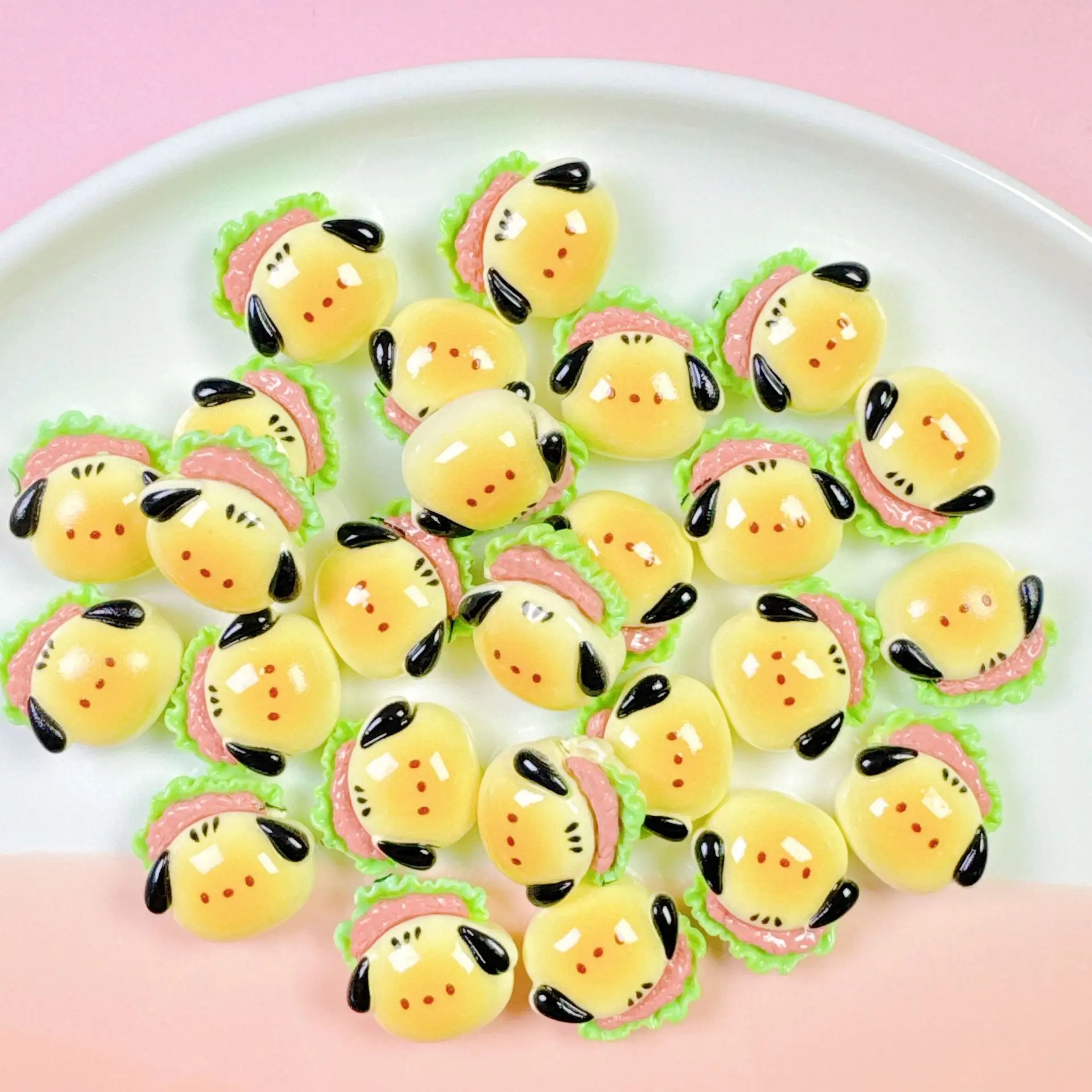 

Fake Food Animal Hamburger DIY Resin Flatback Cabochons for Scrapbooking Phone Case Decoration, Miniature Charms Embellishment​