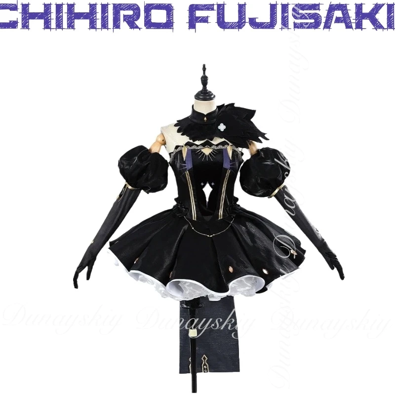 Fate/Grand Order FGO Game Space Ereshkigal Cosplay With Black Dress With Blue-purple Double Ponytail Wig Cosplay Costume All Set view 5