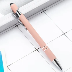 1pc Light Metal Ballpoint Pen Touch Screen Pen Ball Point Pen Personalized Logo Offices Accessories Students Stationery