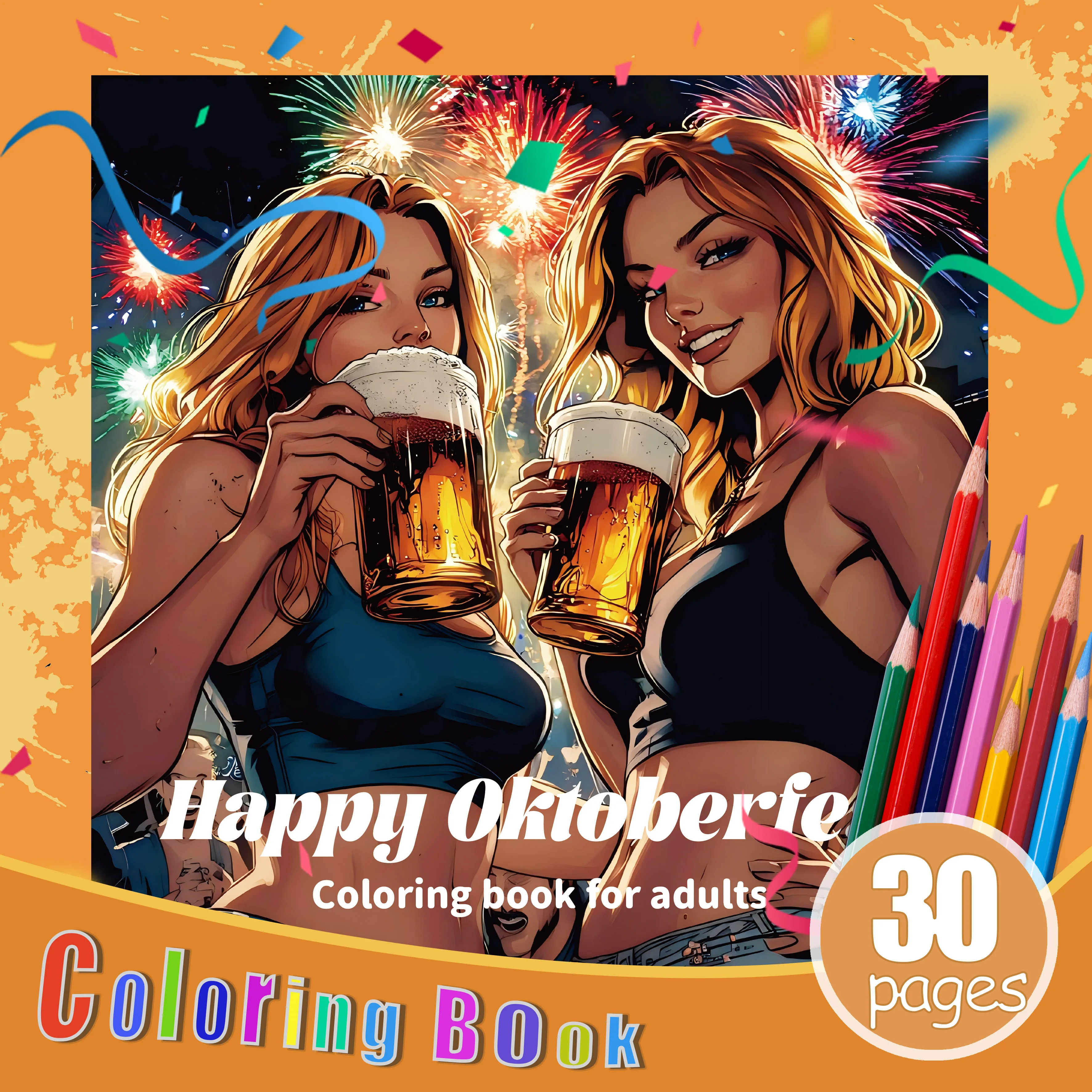 1pc Happy okroberfest Coloring Book For Adult Picture Book 30 pages Kids Graffiti Painting Drawing can relax and relieve stress