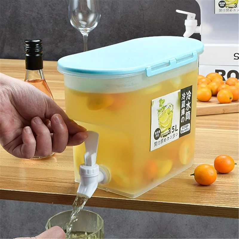 Dispensador de bebidas con grifo, contenedor de bebidas a prueba de fugas de 3,5 L para fiestas de verano, barbacoa, Picnic, hervidor de agua esencial