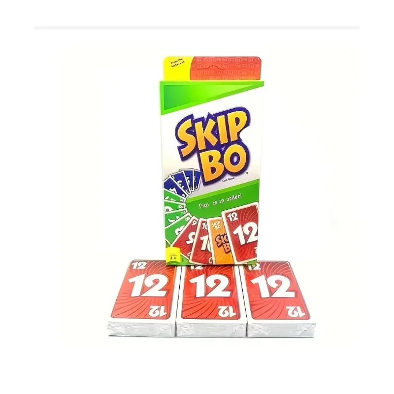 Mattel Games UNO:SKIP BO Card Game Multiplayer UNO Card Game Family Party Games Toys Kids Christmas Toy Gift