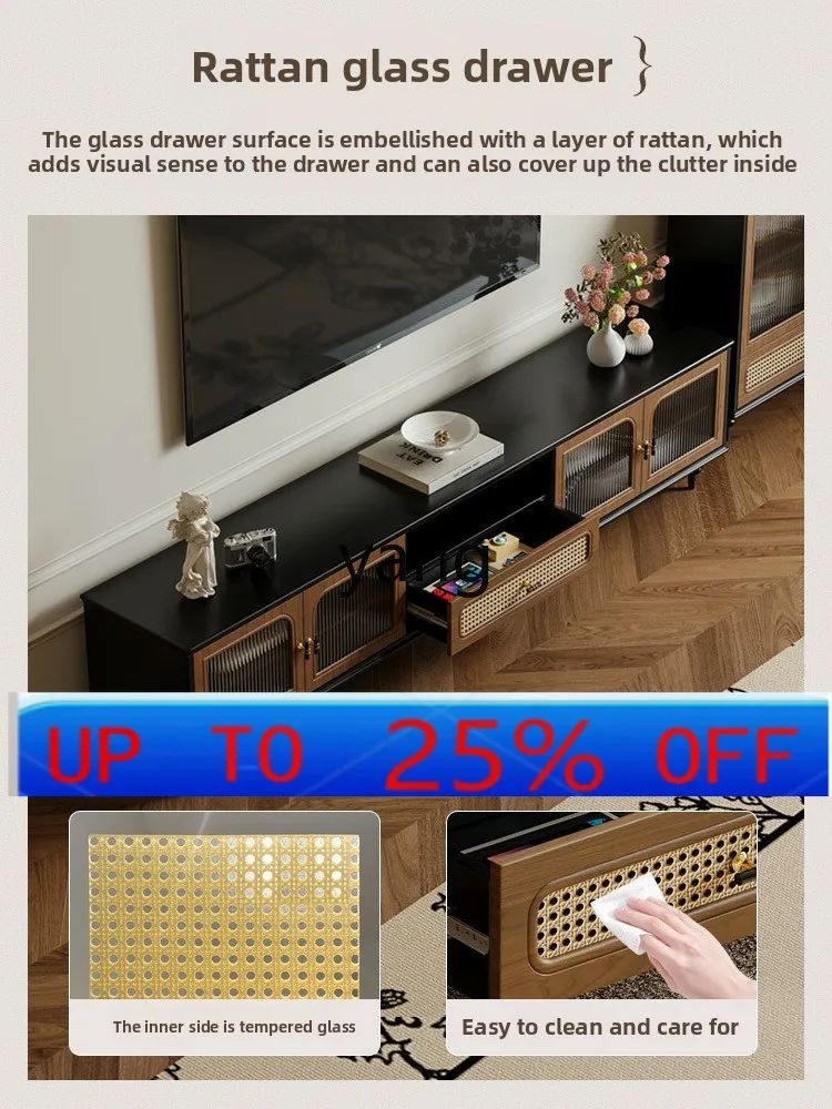 

CX retro TV cabinet solid wood living room home American antique TV cabinet combination