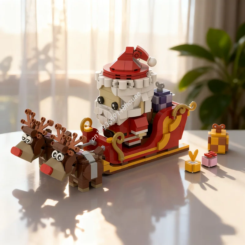 

576pcs MOC Santa Claus Reindeers Sleigh Gifts Brickheadzed Model Building Blocks Assemble Christmas DIY Toy Creative Idea Brick