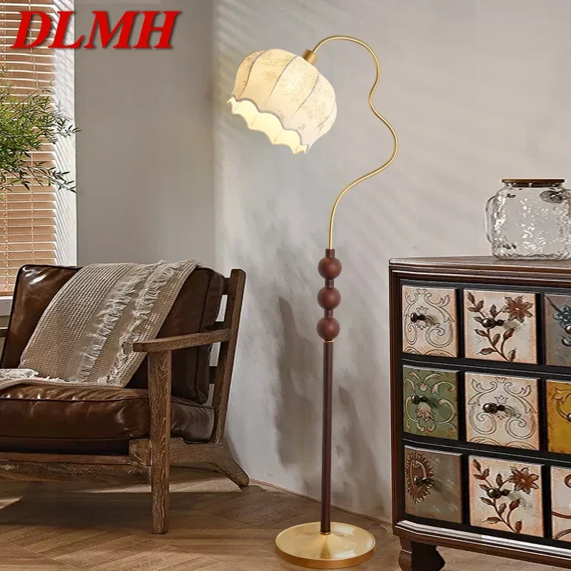 DLMH Contemporary Floor Lamp Retro Art Bedroom Living Room Beside The Sofa LED Villa Hotel Decorative Standing Light