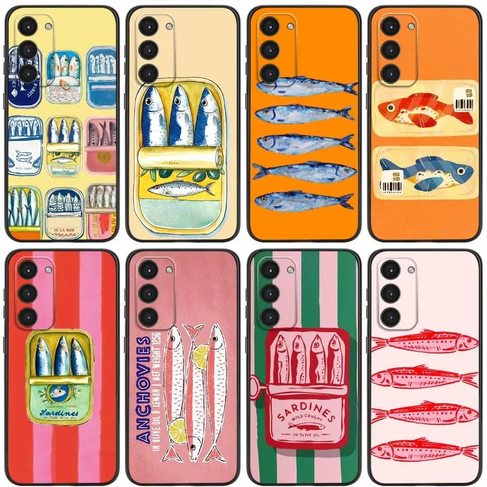 Fish Art Painting Phone Case For Samsung Galaxy A20,21s,22,31,32,52,53,72,73,80,91 Soft Liquid Silicone Black Cover