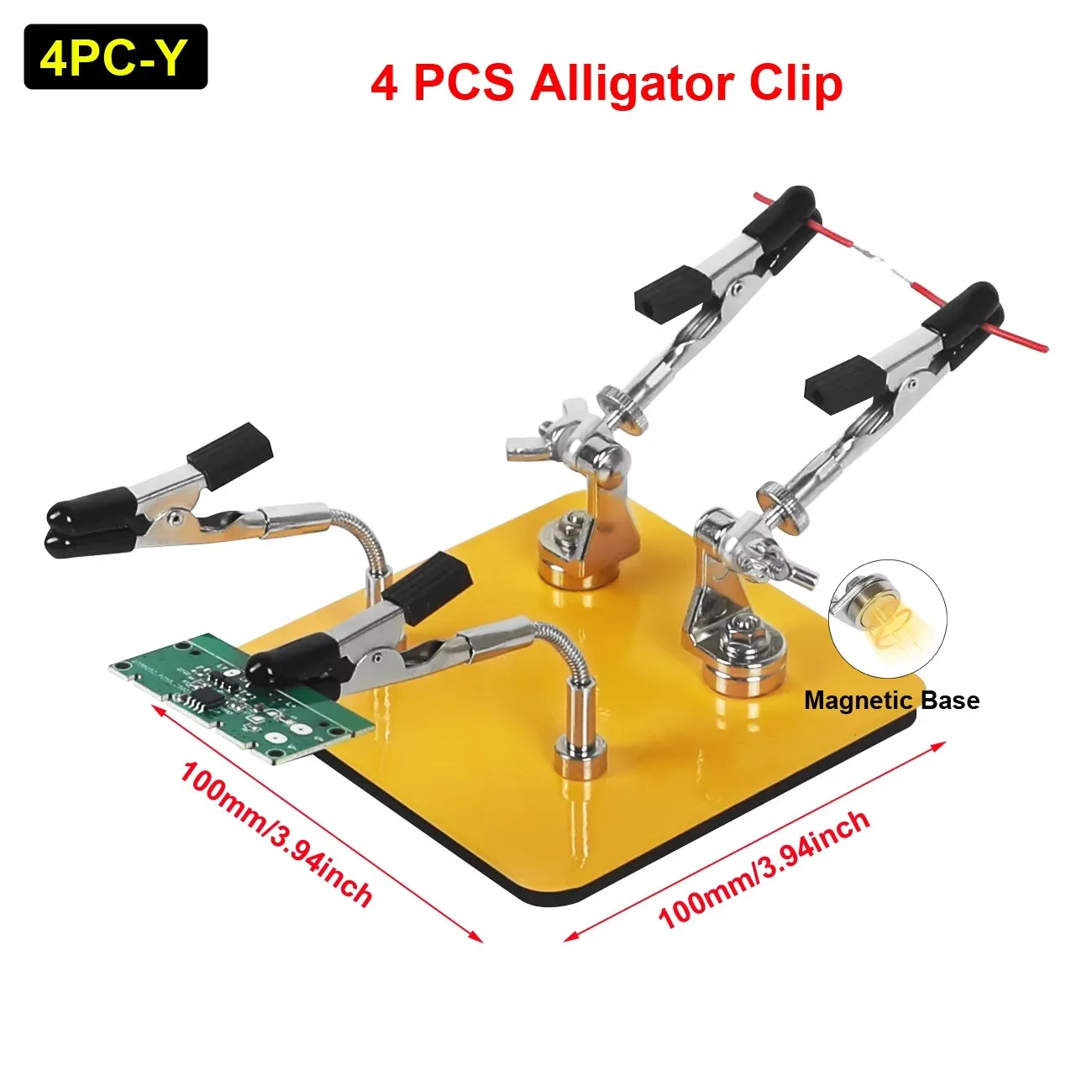 NEWACALOX Mini Welding Workbench Soldering Third Helping Hand  Magnetic Flex Arm Custom Alligator Clips Electronic Repair Tools