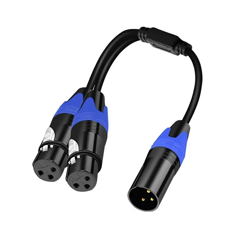 

1 Male to 2 Female XLR Y Splitter Micrphone Cable,3Pin XLR Male to Dual XLR Female Y-Splitter Balanced Mic Cables (1Pc)