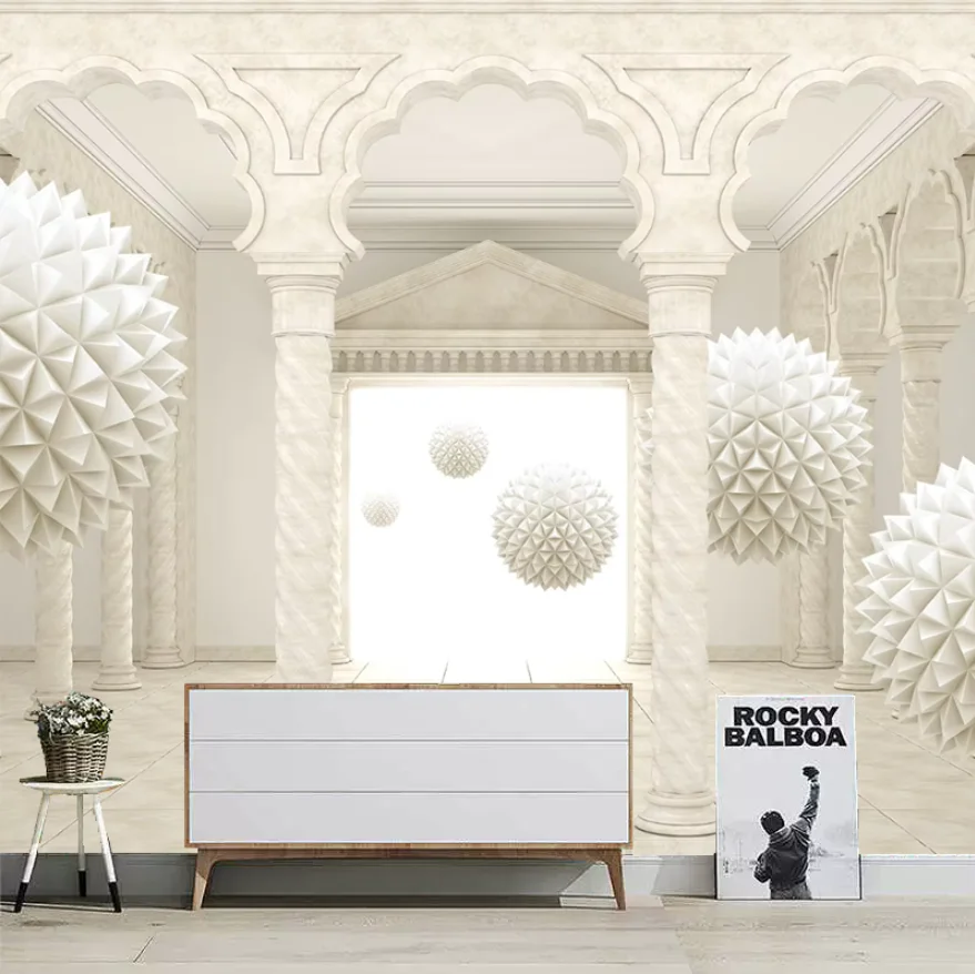 Customized Size Mural Lines Geometric Sphere Wallpaper Home Decoration Cartoon Bedroom Space Extension Mural 3d Wallpaper