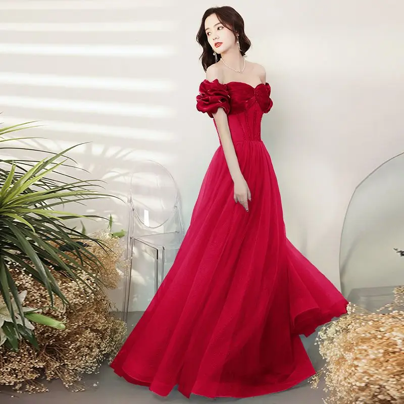 Long Banquet Stage Show Dress Tank Top Chinos Oriental Evening Dress Classic Party Dress XS-XXXL