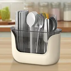 Kitchen Spoon Chopstick Storage Silverware Drying Drain Basket Cutlery Holder 3 Compartment Flatware Caddy Kitchen Accessories