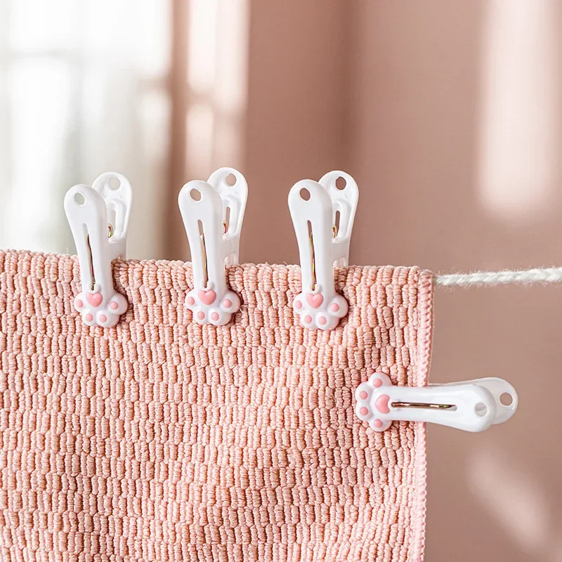 

12Pcs Cat Clothes Pegs Dry Quilt Single Clothespins Household Cotton Quilt Hanger Fixed Windproof Clip Clothes Quilt Organizer