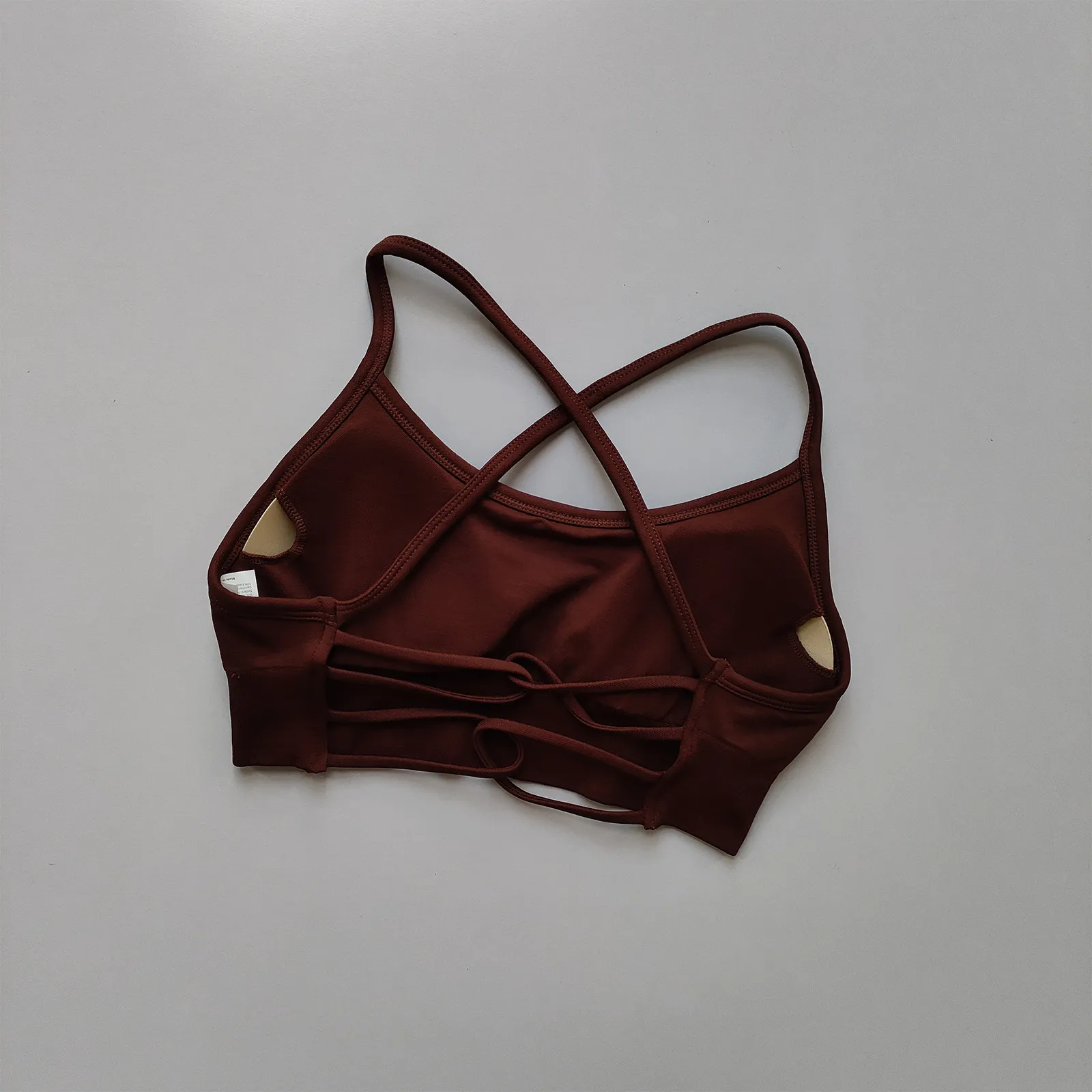 Nahtloser Yoga-Top-BH mit Brustpolster für Damen, Rückenfreies Fitness-Top, Pilates-Sport-BH, Stoßdämpfender Lauf-BH – Detail 18