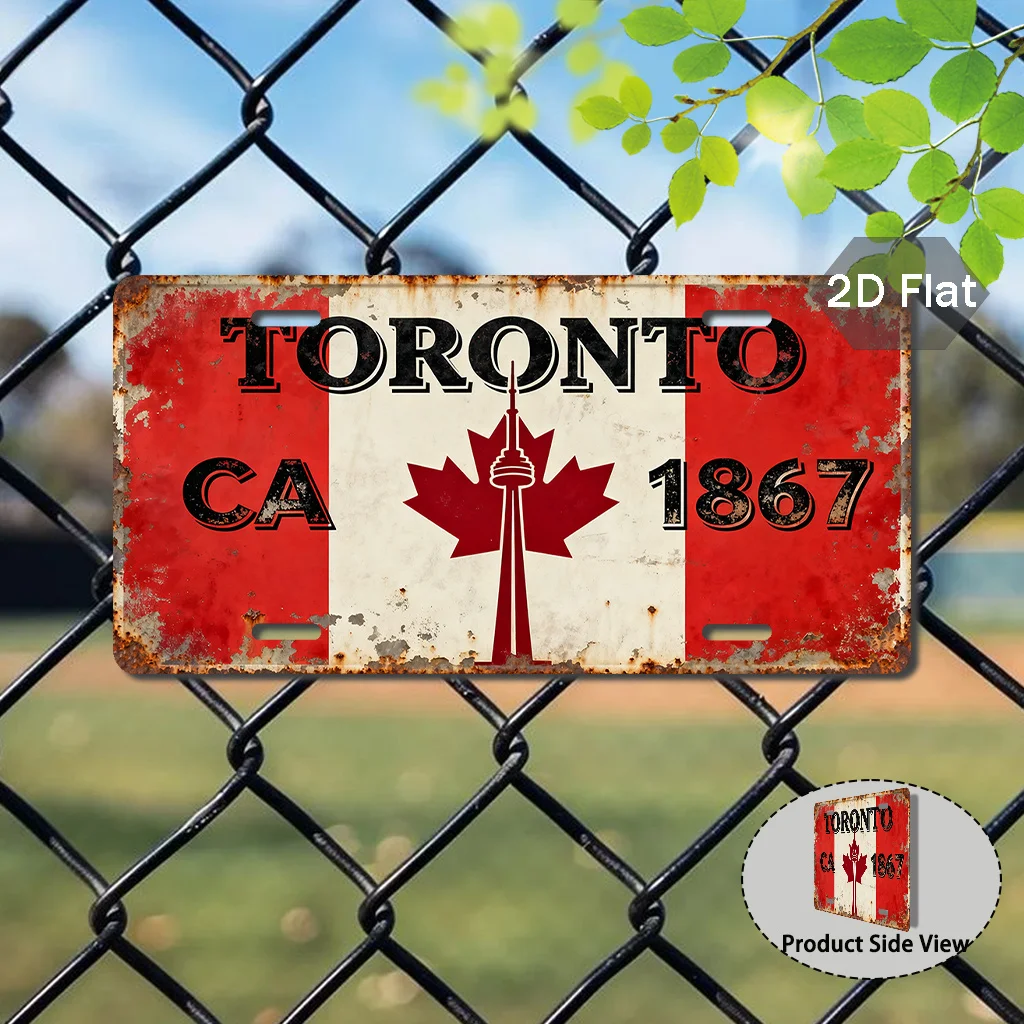 2D Flat, 1pc Vintage Toronto Themed Sign | Two-dimensional Flat Printing, Material, for Decorative Use Only