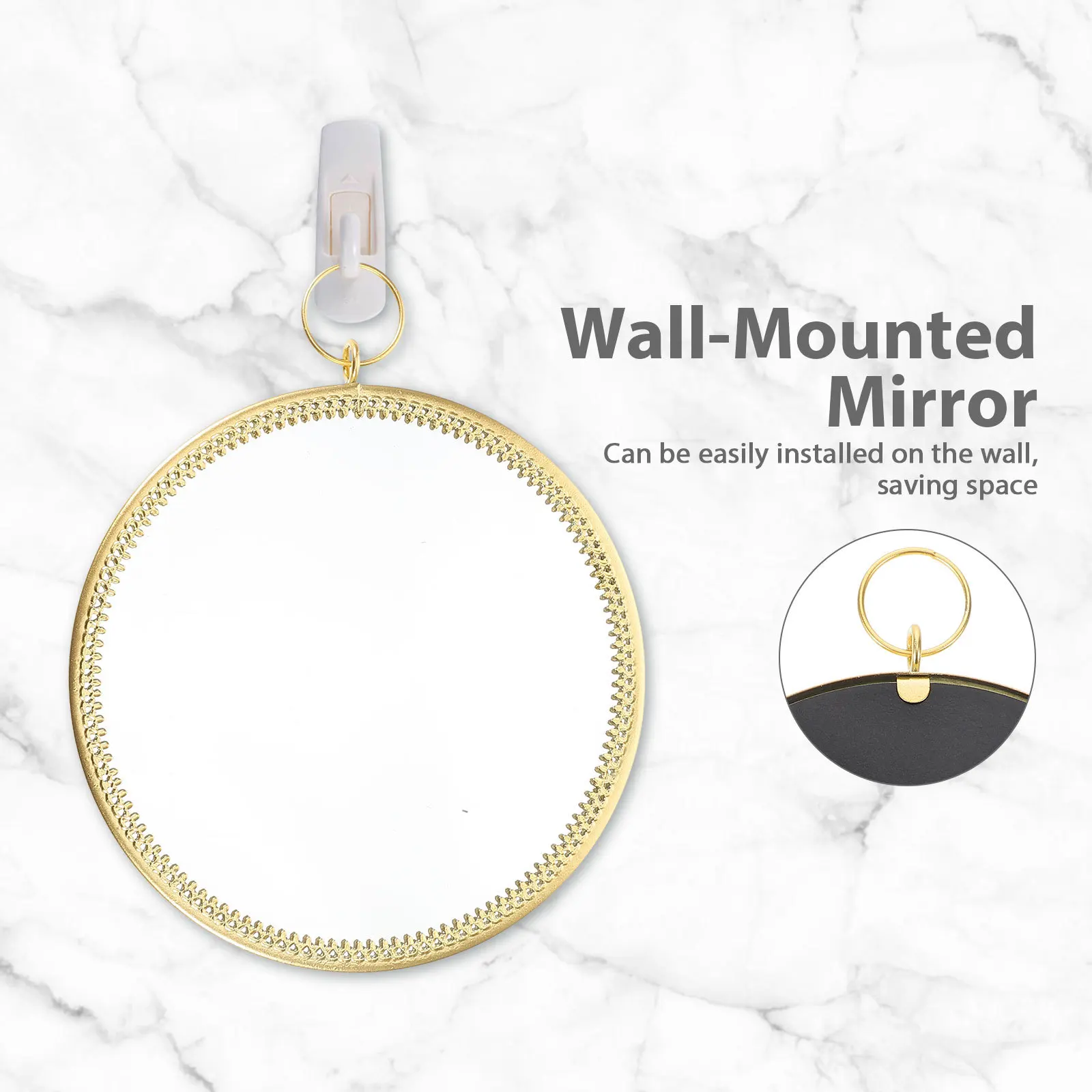 

Hanging Circle Wall Mirror Small Decorative Vanity Mirror Smooth High-Definition Wear-Resistant Stylish Home Decor
