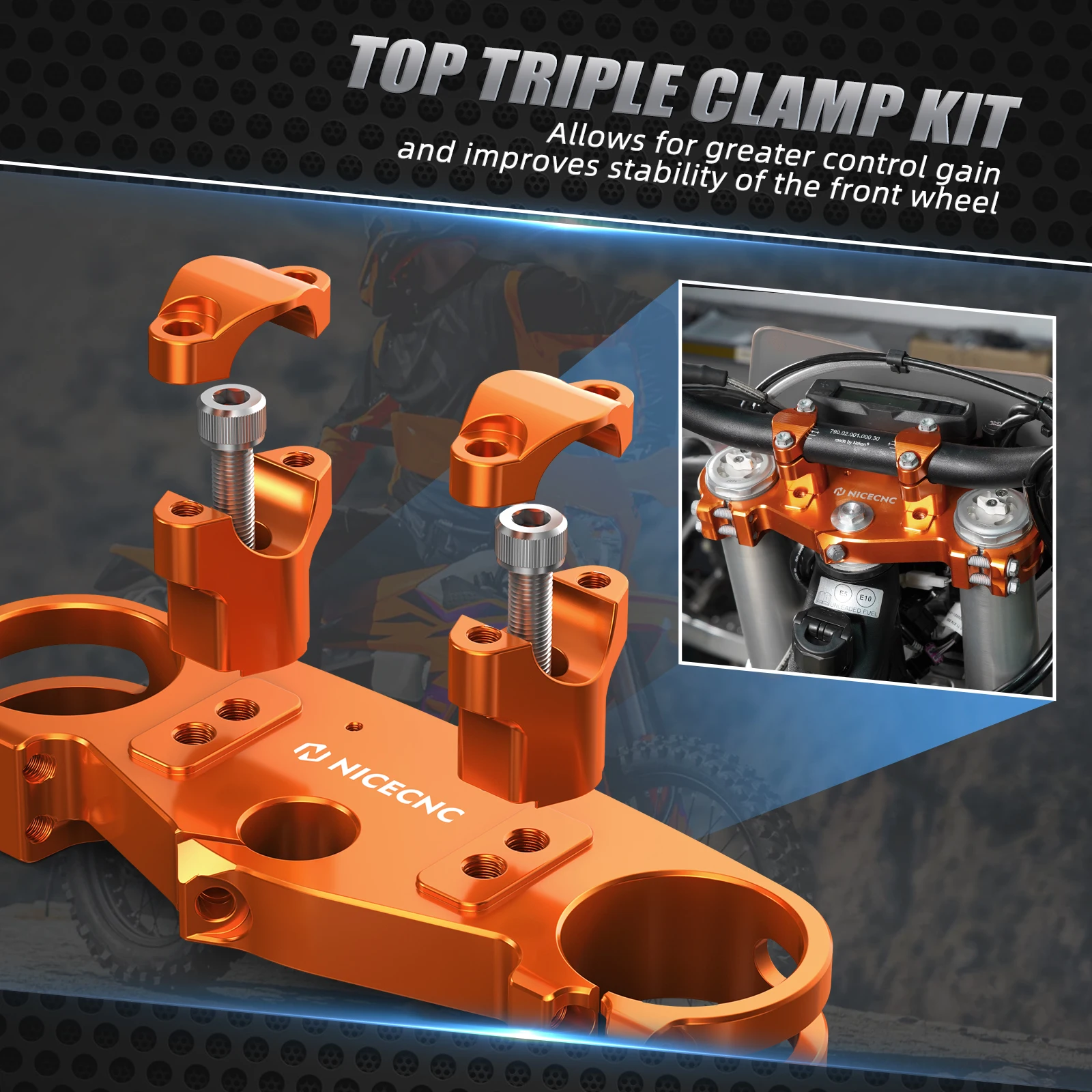 NiceCNC For KTM EXC300 EXC EXCF XCW XCF-W XWF 150 250 300 350 400 450 500 2024 SX SXF XC XCF 2023-2024 Top Triple Tree Clamp Kit