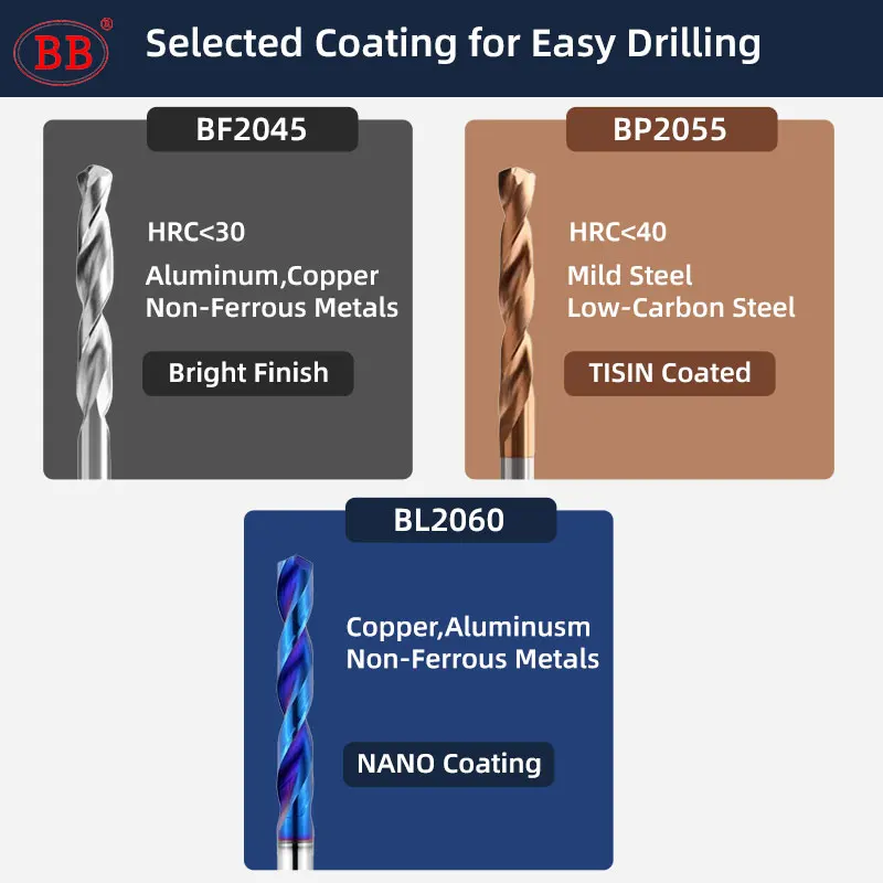 BB taladro de carburo sólido de 80mm de longitud, acero de tungsteno, procesamiento de agujeros CNC, 3-9mm para aluminio, acero, hierro fundido,