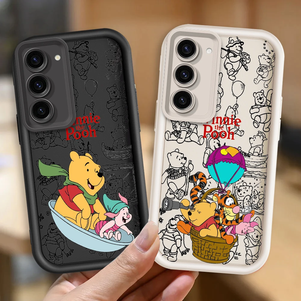 

Disney Winnie Bear Cute For Samsung Note 20 S24 S23 S22 S21 S20 Ultra Plus FE A25 A23 A22 A15 A31 5G Eye Ladder Cover