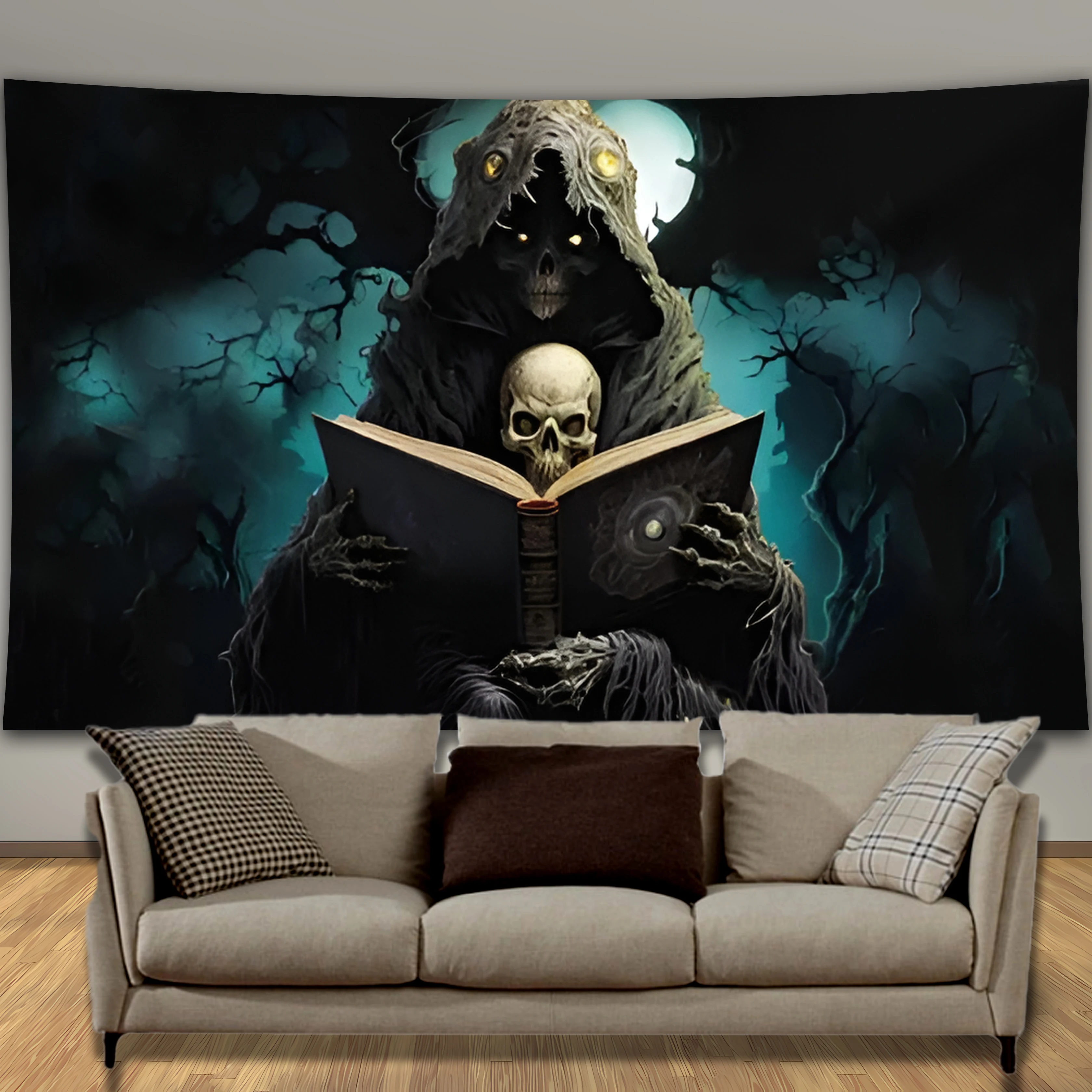 Western Halloween Horror Pumpkin Prints Tapestry For Bedroom Living Room Home Dorm Background Decor Banners Cloth Birthday Gift