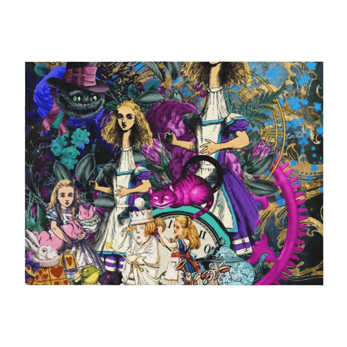 

alice wonderland, alice in vintage wonderland Throw Blanket Multi-Purpose For Baby Designers Bed linens Blankets