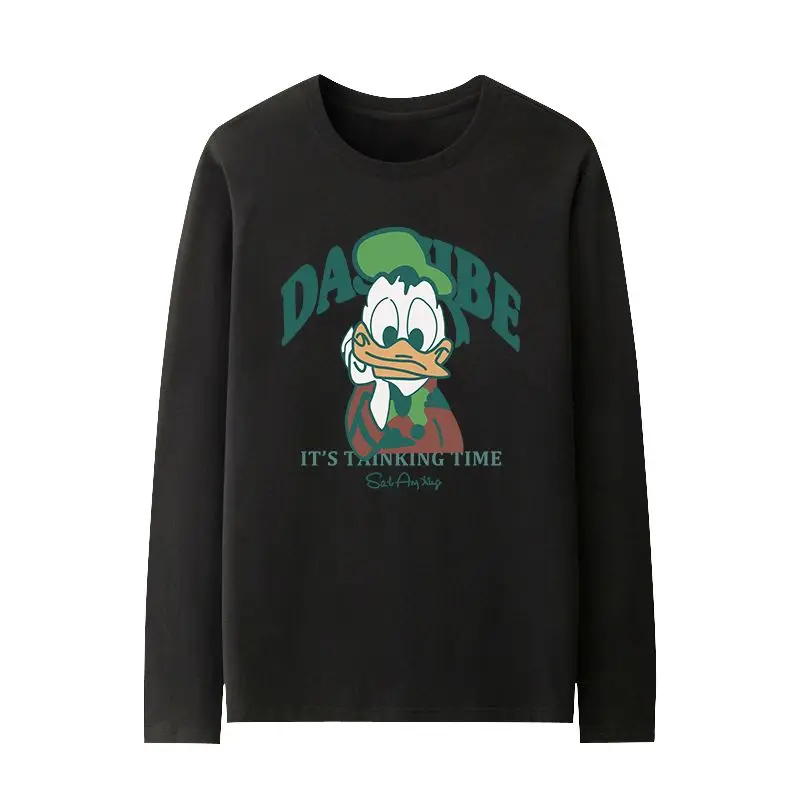 

кофта y2k Men's Women's Disney Donald Duck Long Sleeve T Shirt Spring Autumn New Arrival Around Loose Casual Couple Trend Tops