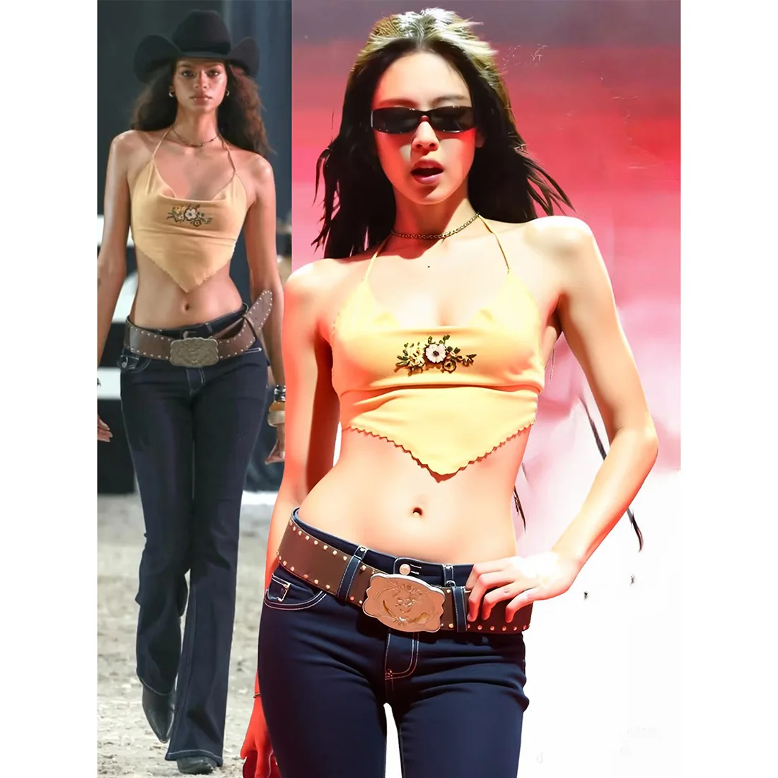 2025 Europe, America and Summer Cross-border New Spice Girl Sexy American Neck Solid Color Slim Sling Vest Top Women's Clothing
