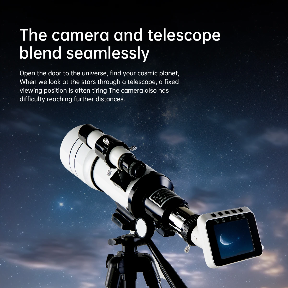30070 Professional Astronomical Telescope  Monocular Electronic Eyepiece 70MM Large-Aperture for Stargazing Bird Watching