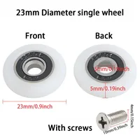 10PCS 19/23/25mm Bath Cabinet Slide Door Wheel Wardrobe Shower Room Bearing Roller Replacement Bathroom Gate Accessories 5