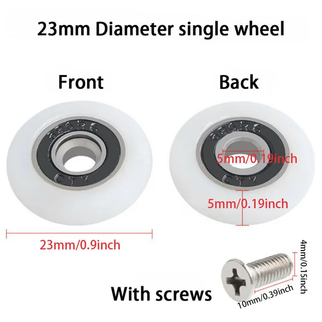 10PCS 19/23/25mm Bath Cabinet Slide Door Wheel Wardrobe Shower Room Bearing Roller Replacement Bathroom Gate Accessories 5 10PCS 19/23/25mm Bath Cabinet Slide Door Wheel Wardrobe Shower Room Bearing Roller Replacement Bathroom Gate Accessories 5