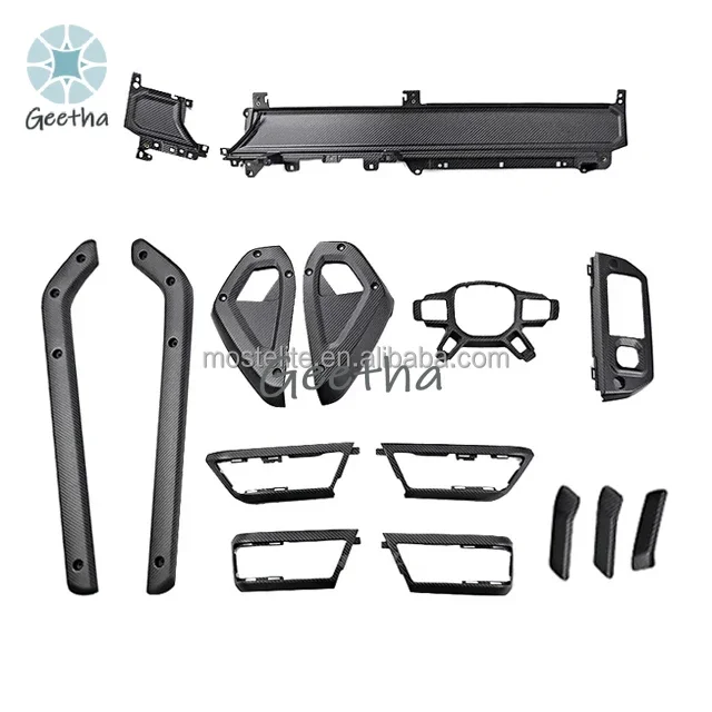 Acessórios de interior para carros com novo design, kits de interior em fibra de carbono seca ABS para Land Rover Defender 90 110 130