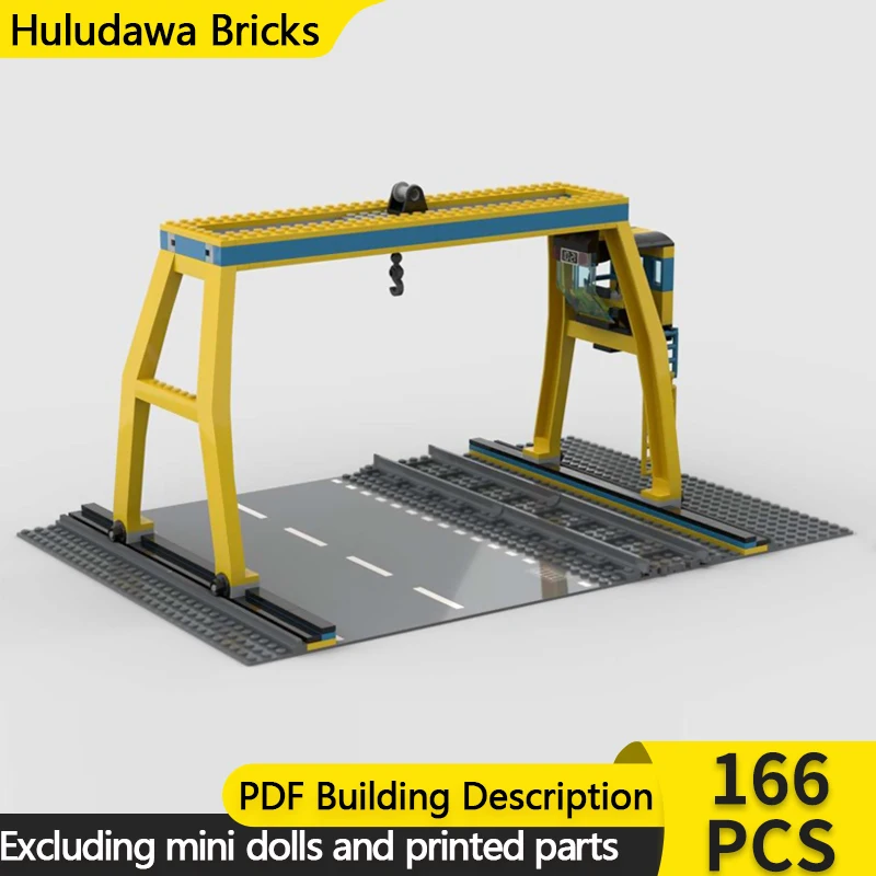 

Модель Street View MOC, строительные кирпичи, рельсовый контейнер, мостовой кран, модульная технология, детские праздничные подарки, сборка игрушек, костюм