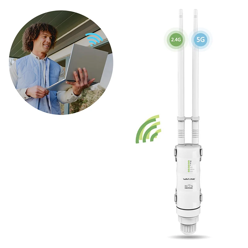 

Всепогодный наружный удлинитель Wi-Fi, MyMAX WN570HA1 AC600, двухдиапазонный 2,4 + 5 ГГц с портом Ethernet