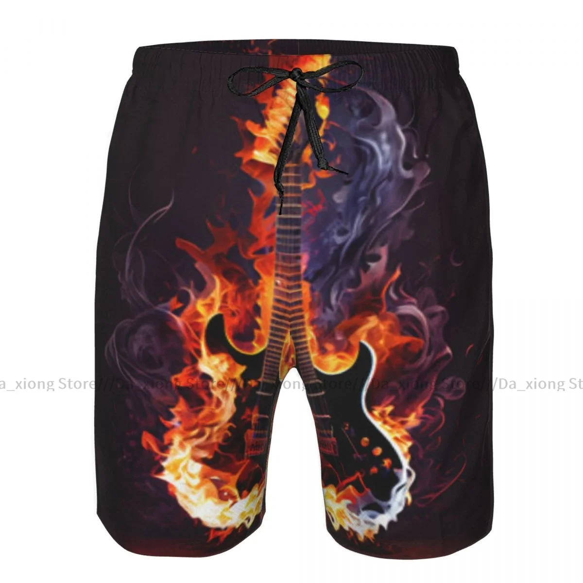 Men's Beach Short Swim Shorts Electric Guitar On Fire Surfing Sport Board Shorts Swimwear