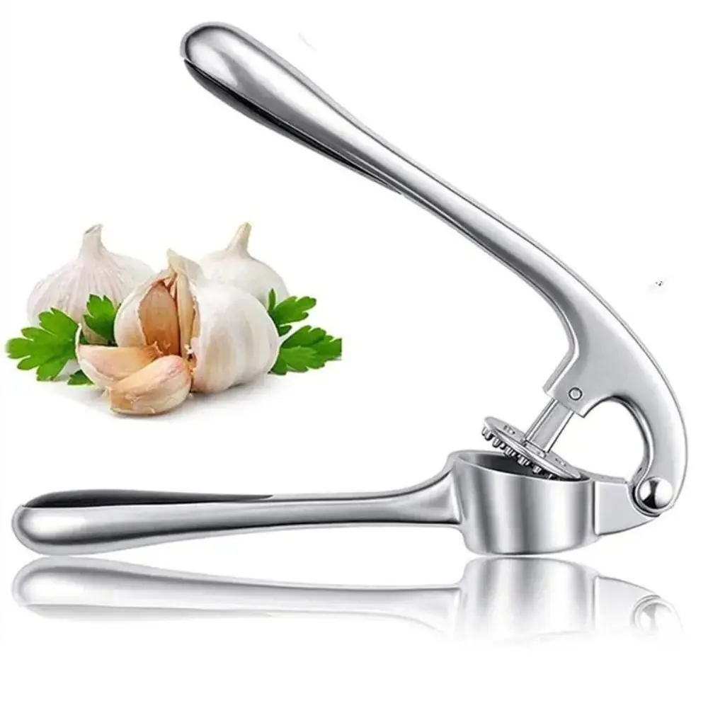 

Ergonomic Handle Kitchen Garlic Press Easy Squeeze Manual Garlic Mincer Tool Handheld Zinc Alloy Ginger Crusher Chopper