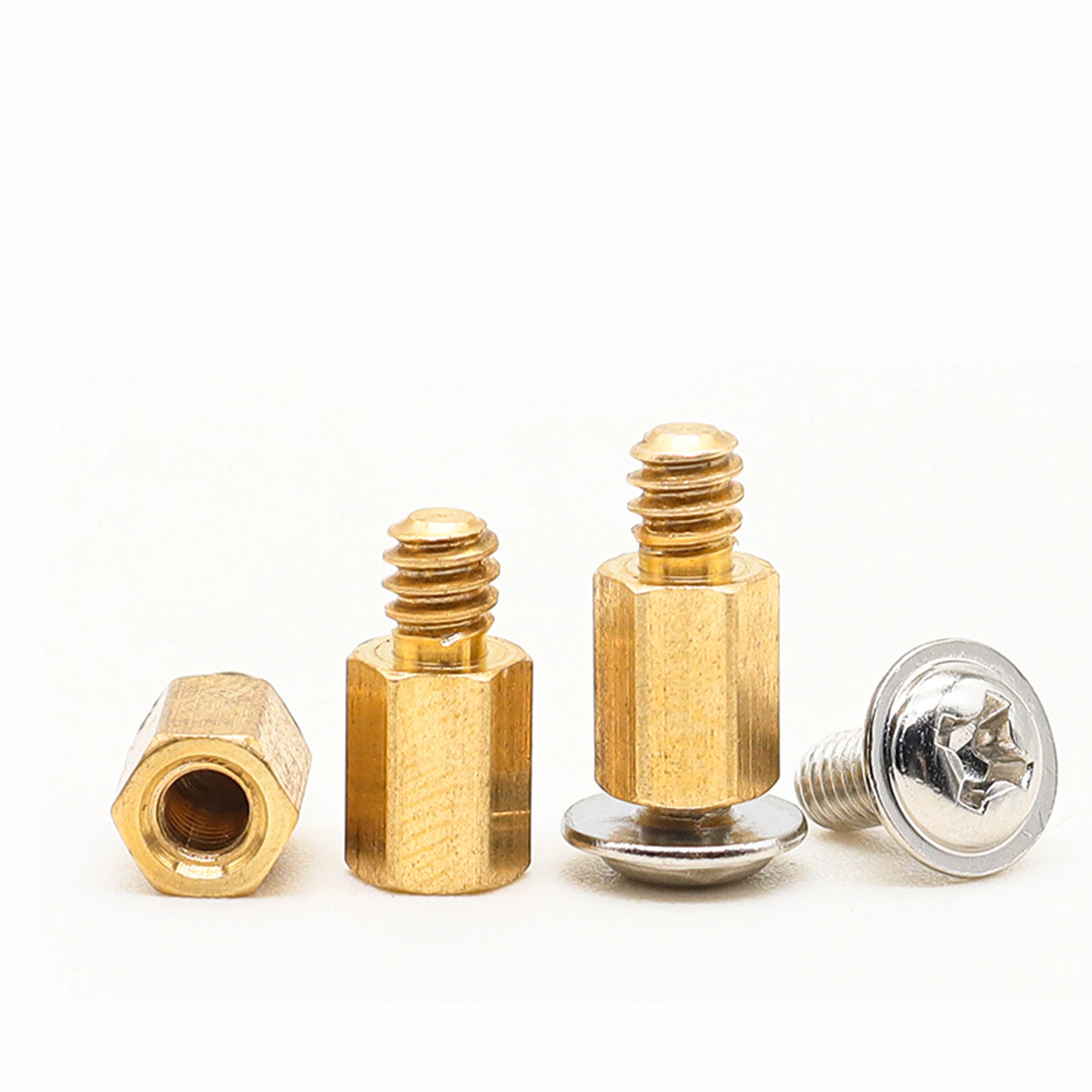 عرافة النحاس ذكر أنثى اللوحة الأم المواجهة النحاس جبل UNC 6 # -32x6.4 + 4 لوحة رف مسمار الخيوط عمود PCB عمود فاصل المسمار