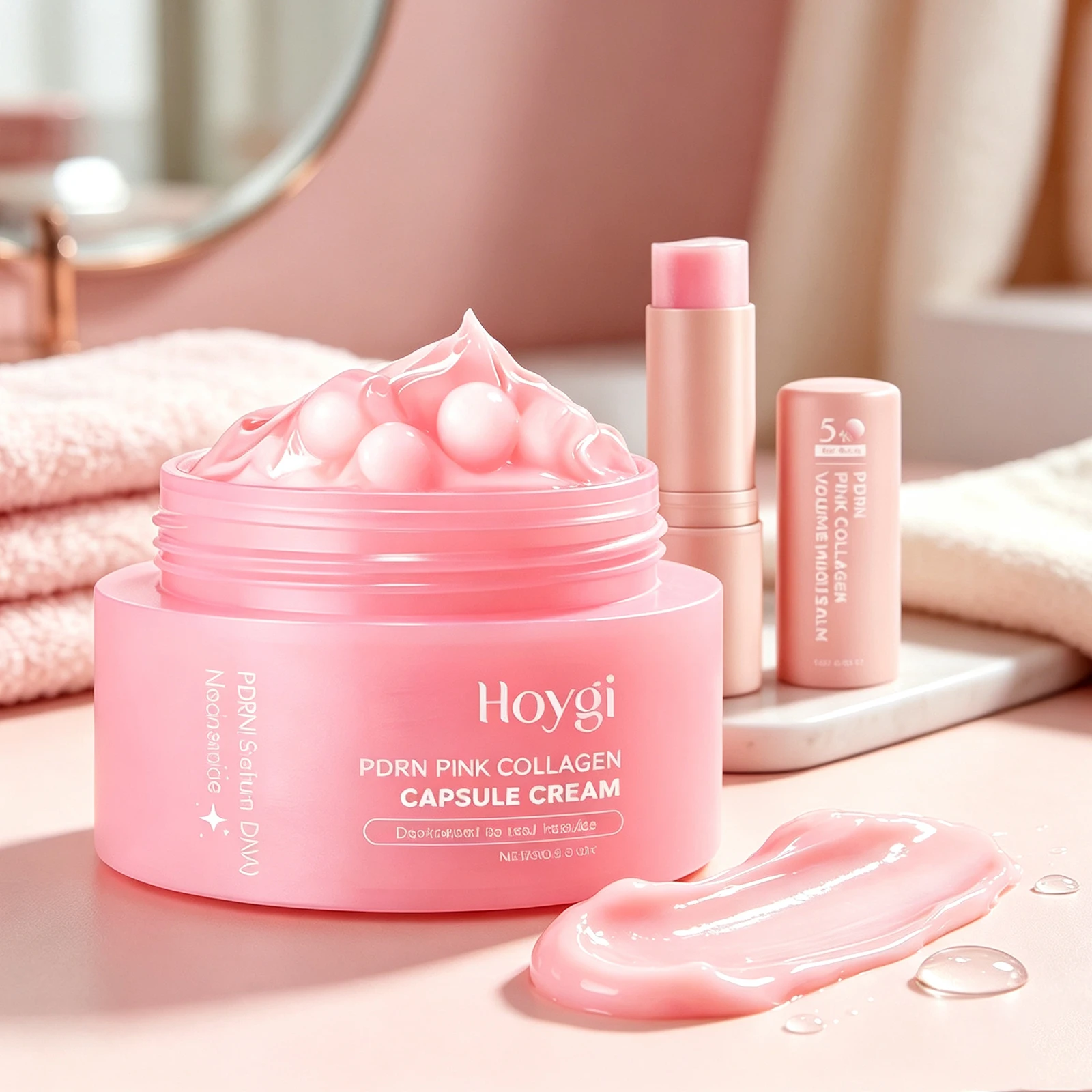 Korean PDRN Collagen Care Set - Deep Moisturizing Capsule Cream&Volume Multi Balm Hydrating Firming Anti-Aging Brightening Skin