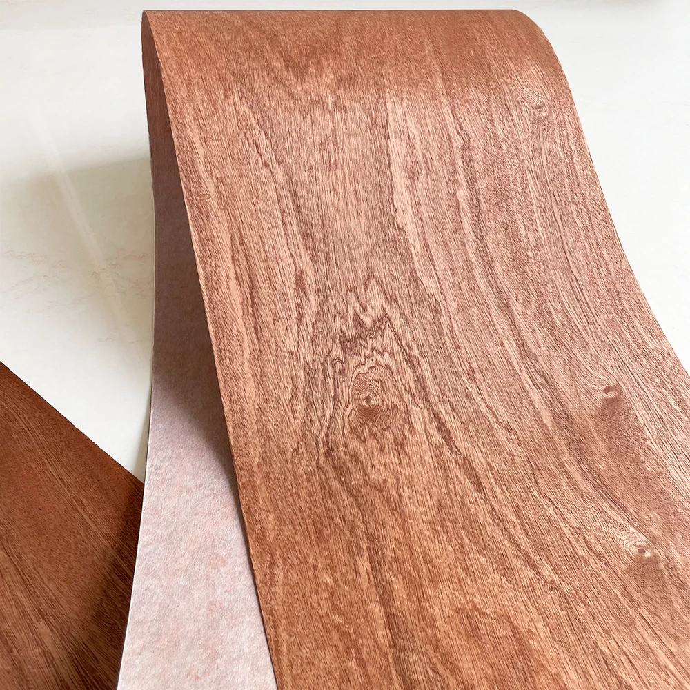 1 rolle 240 cm Sapele Furnier Dünne Holz Solide Handgemachte DIY Lautsprecher Gitarre Renovierung Möbel Haut Panel Lautsprecher Dekorative blätter – Detail 3