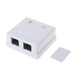 RJ45 Junction Box CAT6 Network Connector 2 Port Desktop Extension Cable Box