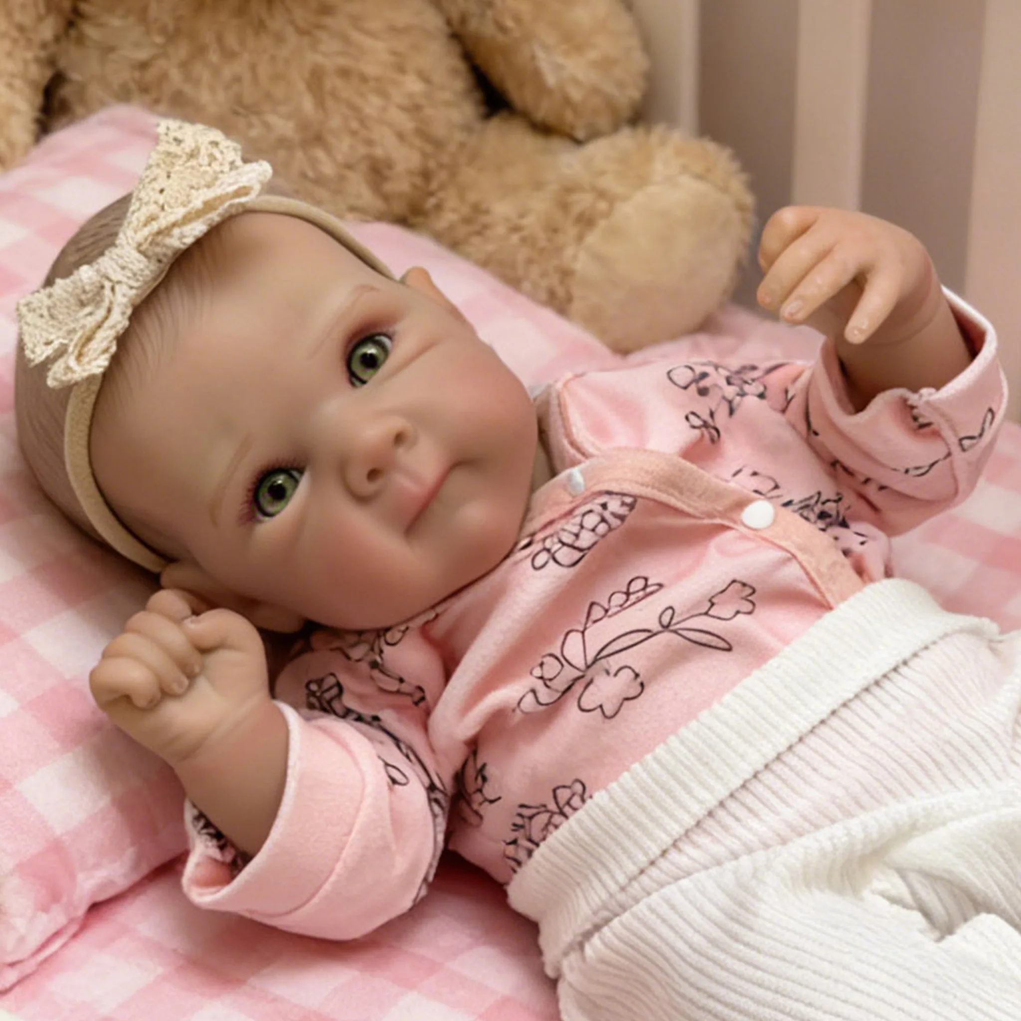 18inch Lifelike Cuddly Reborn Doll Bettie Soft Cloth Body Multiple Layers Painting 3D Skin with Hand Paint Hair Visible Veins