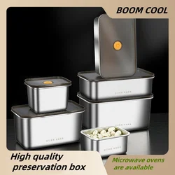 304 Stainless Steel Crisper, Lunch Box, Sealed Leak-proof Bento Box, Refrigerator Freezer Storage Box, Camping Large Lunch Box