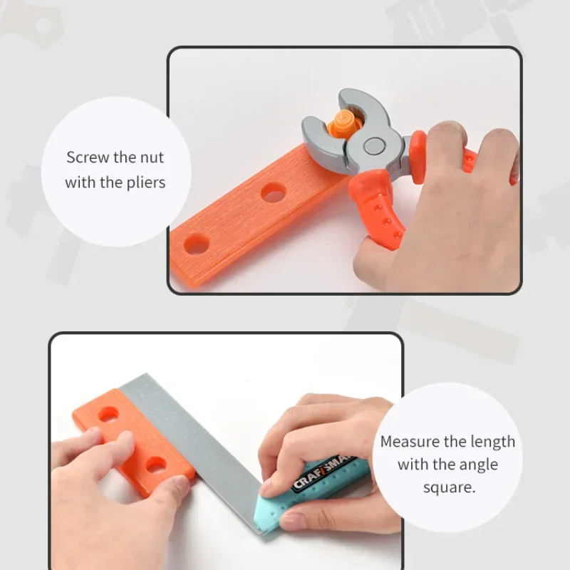 DIY 어린이 나사 공구 조립 장난감 키트 휴대용 보관 상자 실습 게임 어린이 상호작용 남자아이 두뇌 훈련 활동